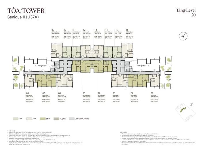 Mặt bằng tầng 20 Tòa The Senique 2 The Senique Hanoi