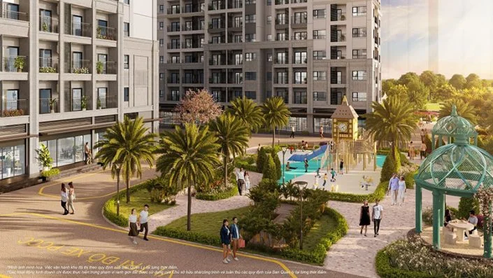 Cảnh quan nội khu phong cách Hoàng gia Anh với tháp đồng hồ Big Ben tại The London